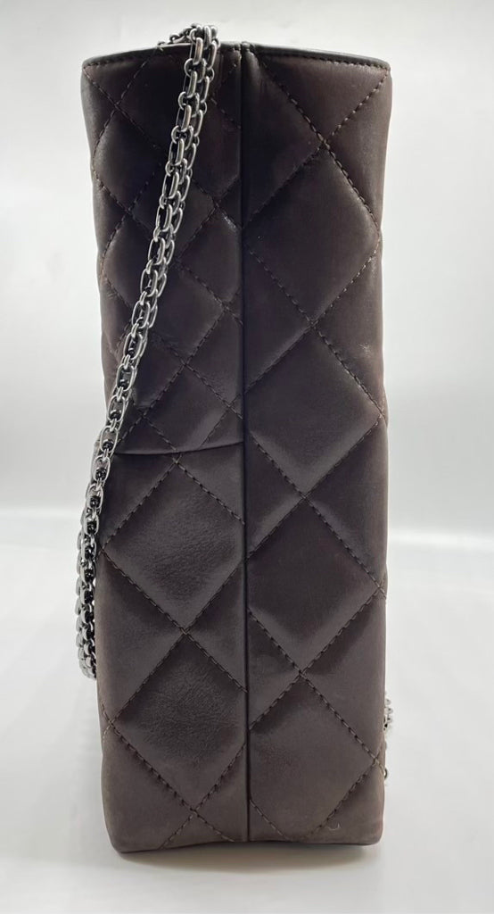 CHANEL CHANEL Brown Iridescent Quilted Calfskin Tall 2 Tote