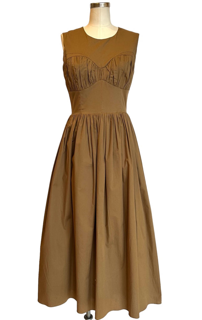 TOVE Gathered Sleeveless Brown Dress Size 36 Dress