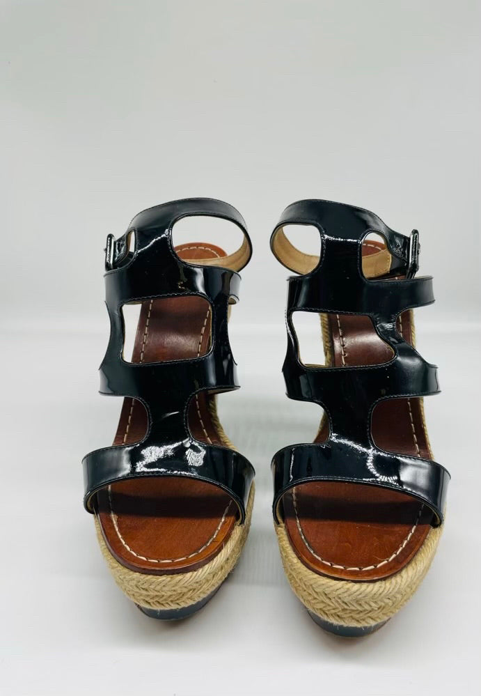 CHRISTIAN LOUBUITIN Black Patent Sandal