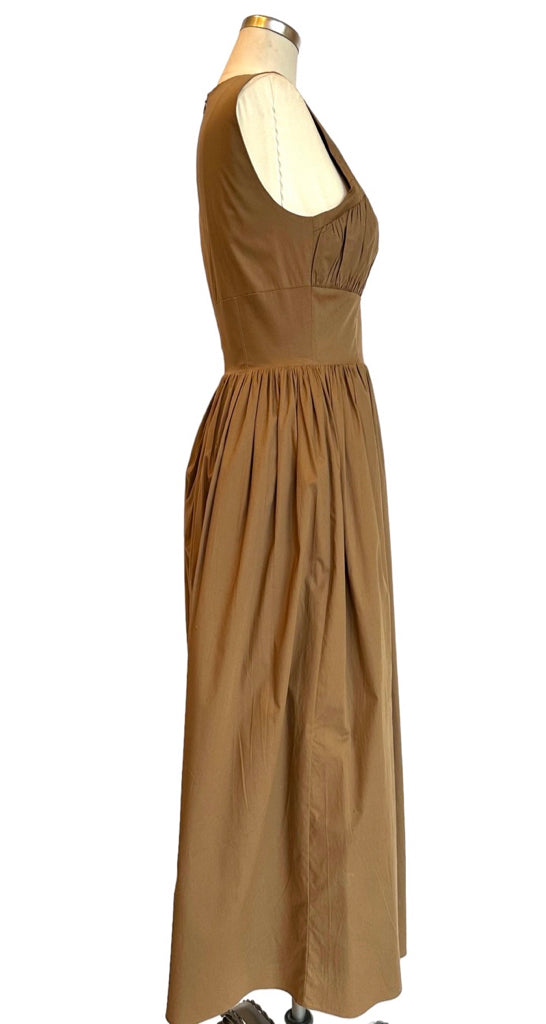TOVE Gathered Sleeveless Brown Dress Size 36 Dress