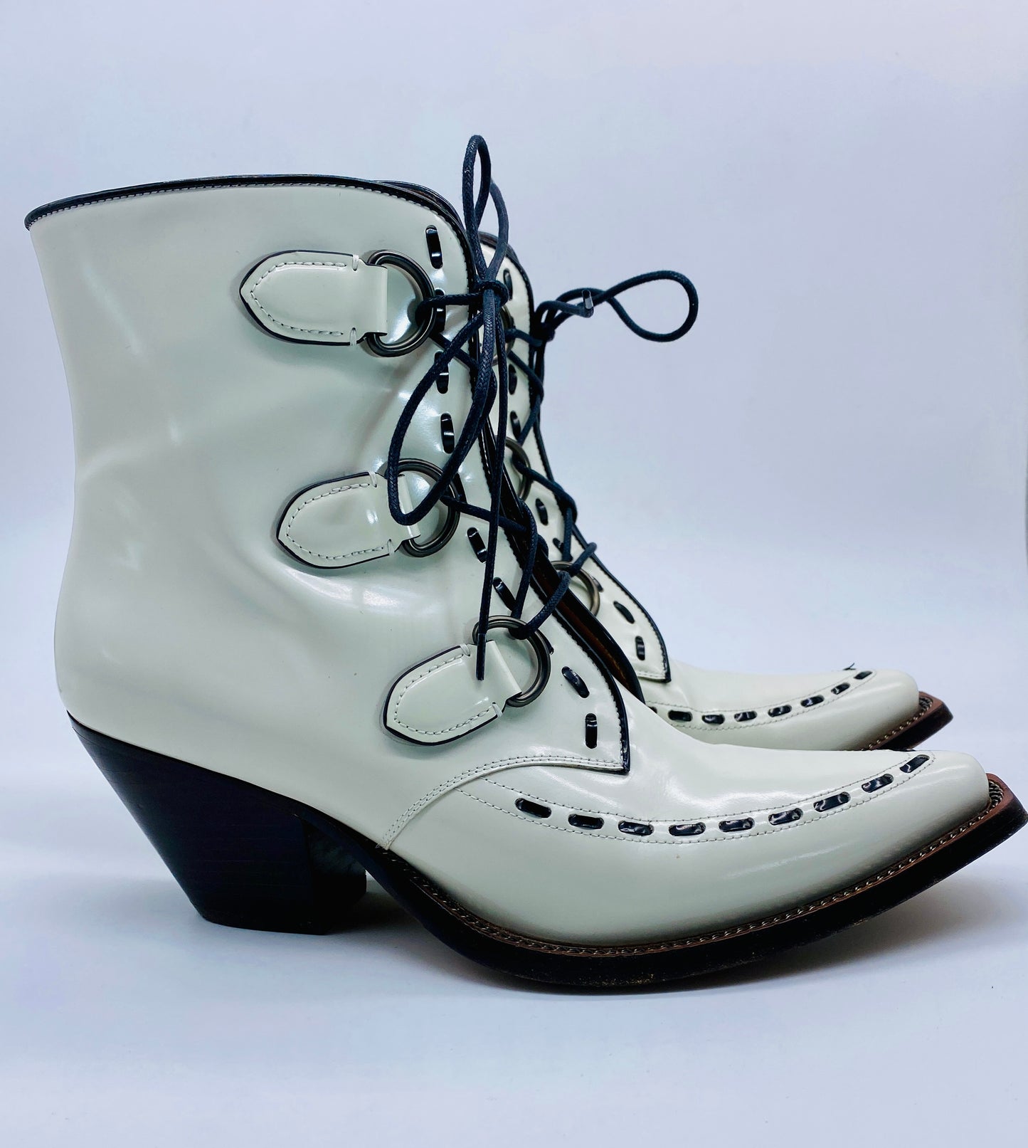 COACH White 1941 Lace Up Boots | Size 9