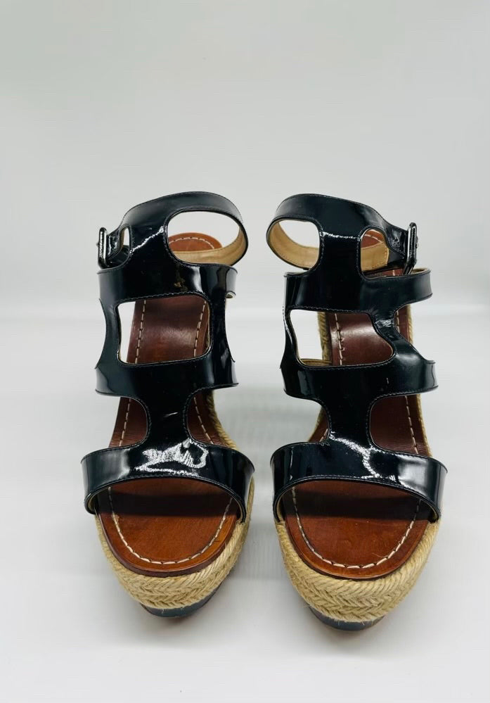 CHRISTIAN LOUBUITIN Black Patent Sandal