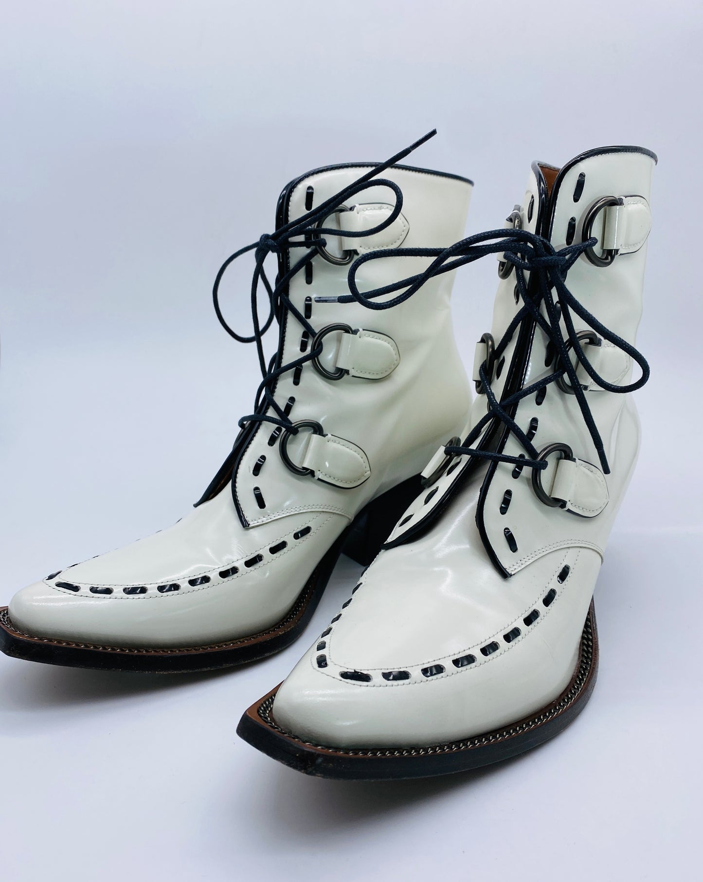 COACH White 1941 Lace Up Boots | Size 9