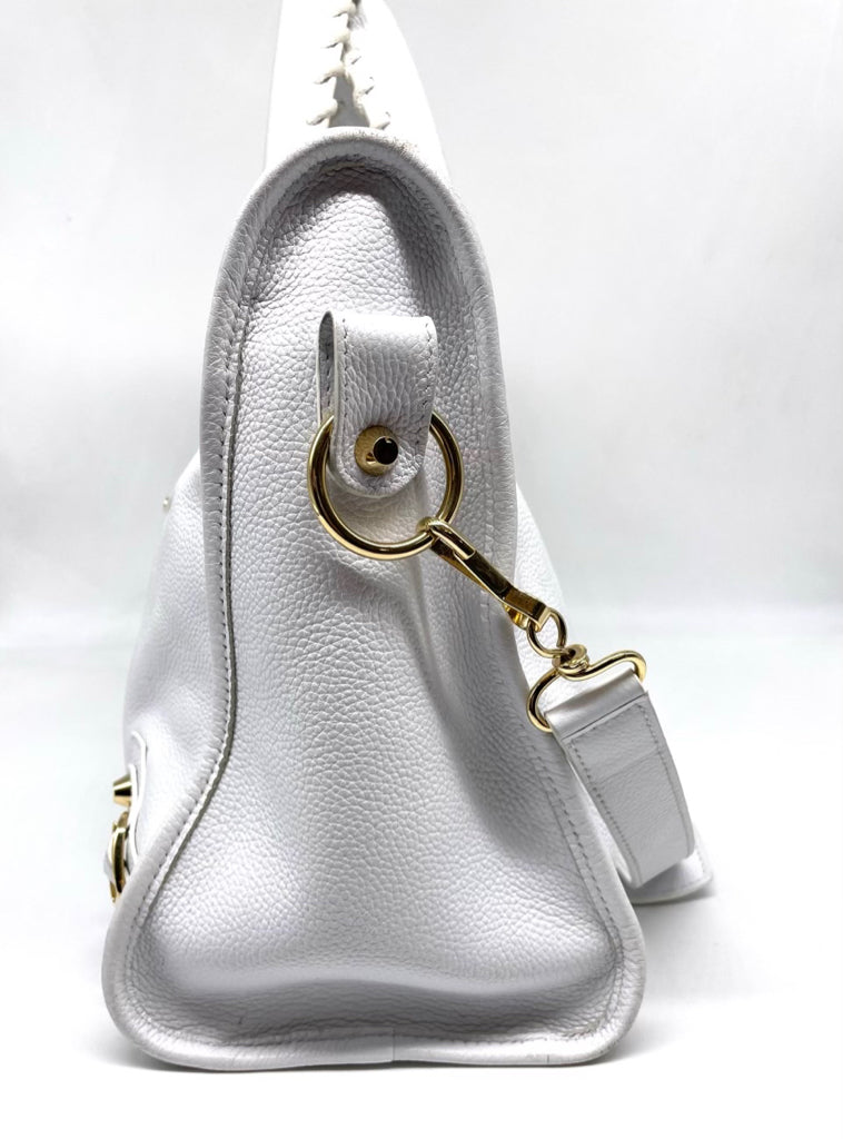 BALENCIAGA Motorcycle City White Handbag