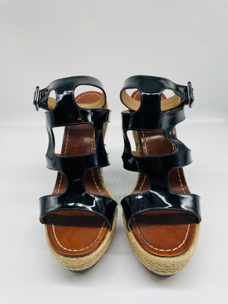 CHRISTIAN LOUBUITIN Black Patent Sandal