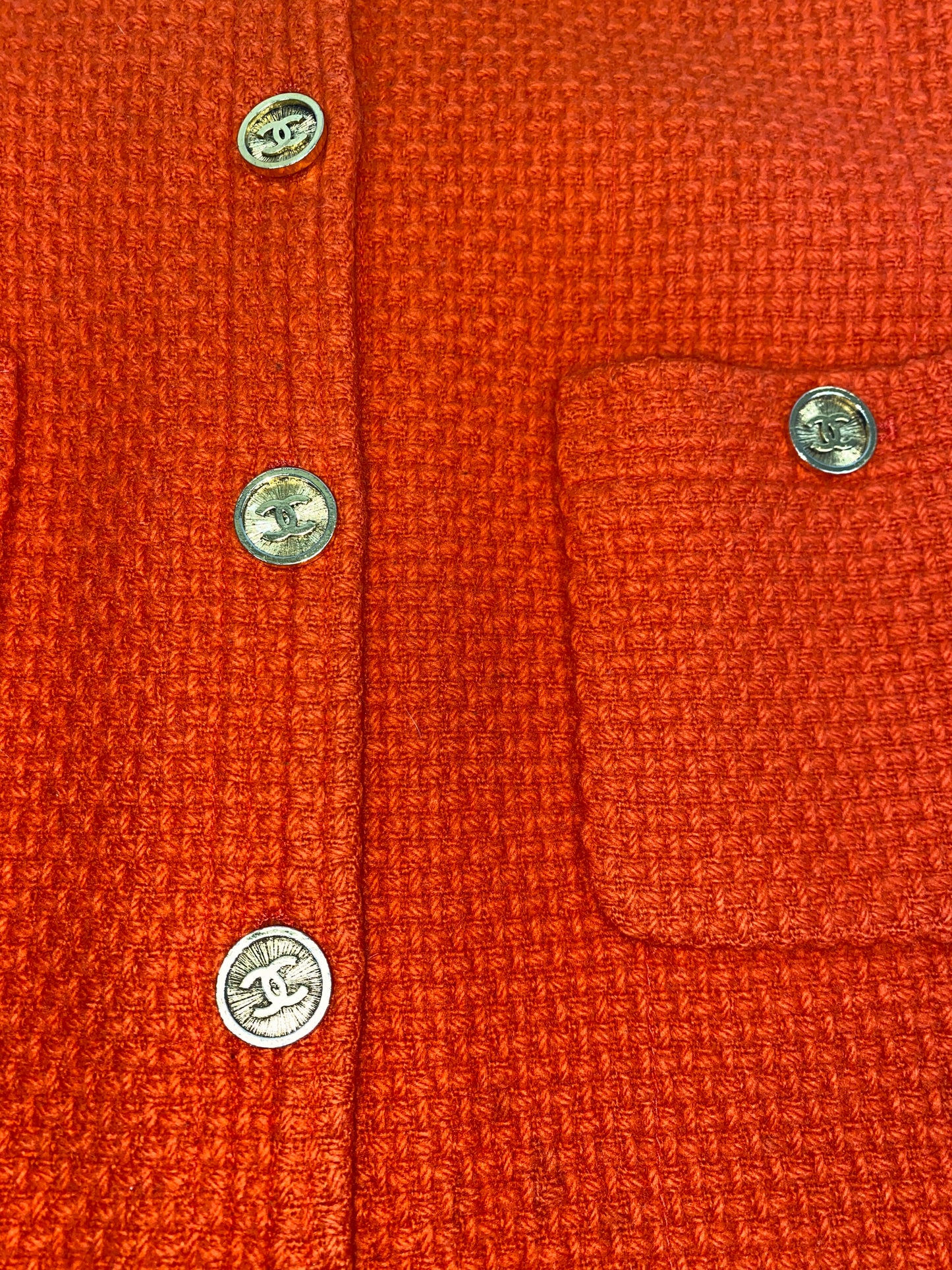 Chanel Orange Tweed Vintage Blazer