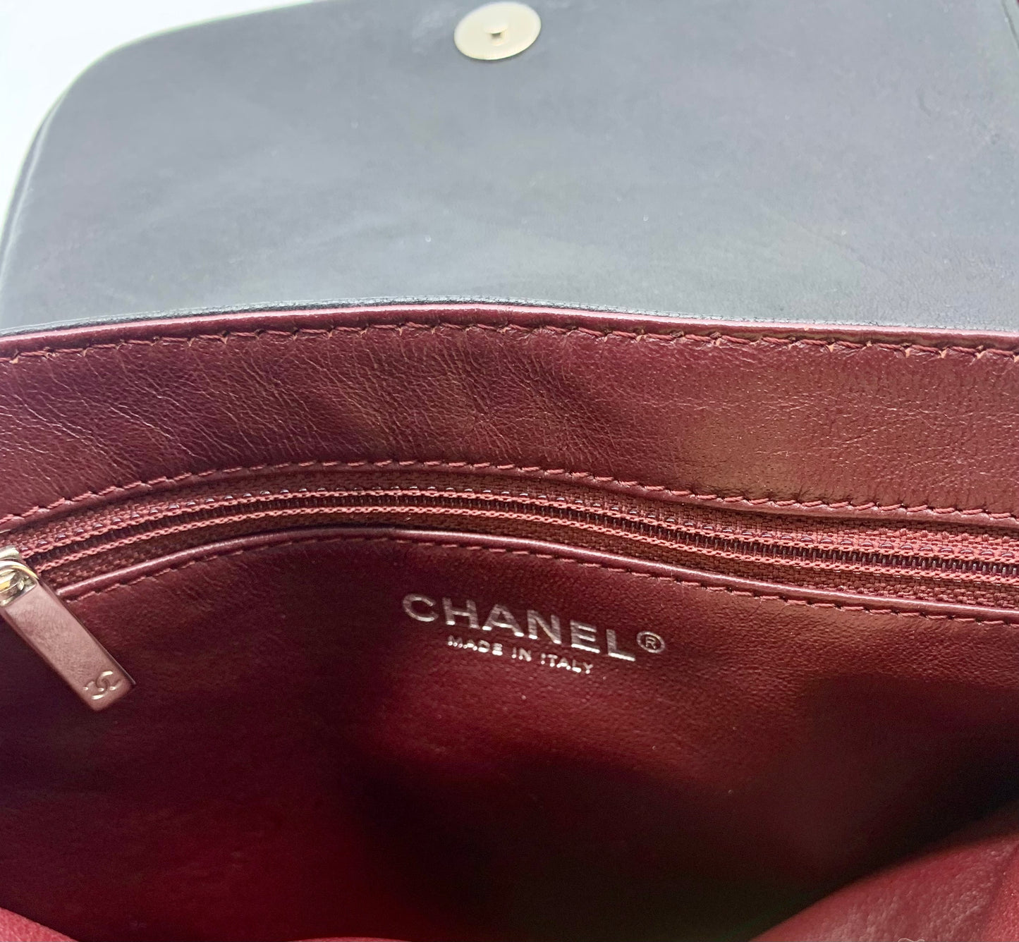 CHANEL Black Leather Silver Hardware Handbag