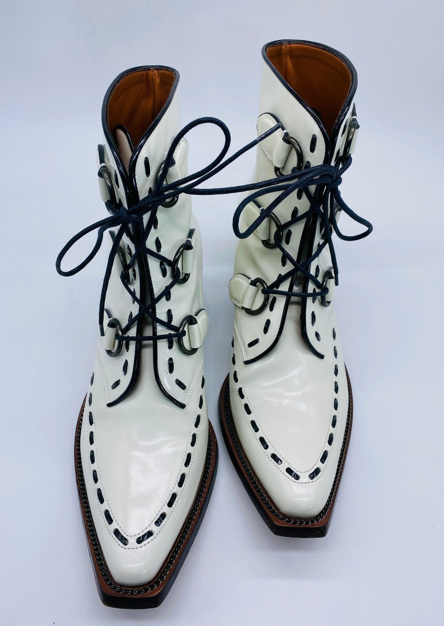 COACH White 1941 Lace Up Boots | Size 9