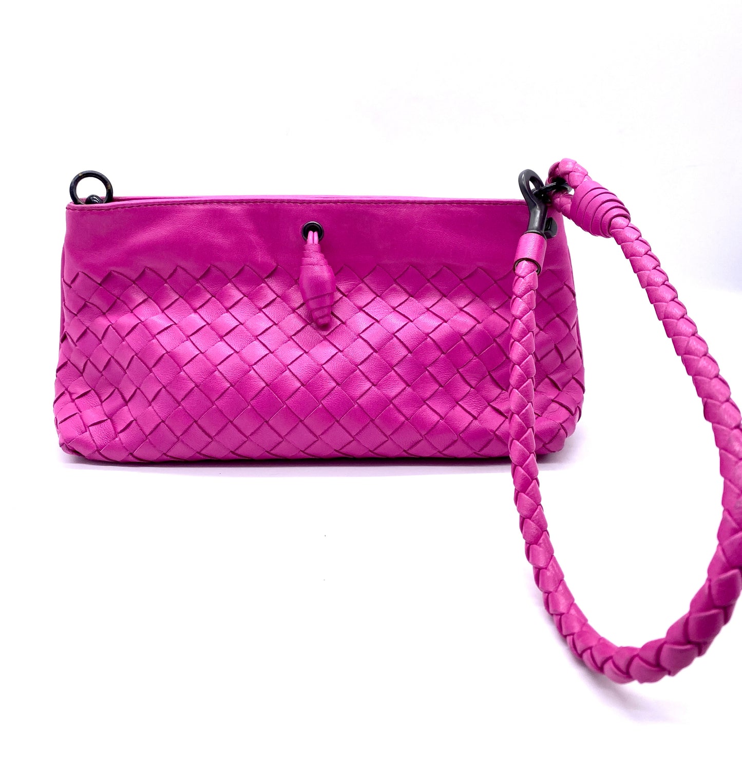 BOTTEGA VENETA Fuchsia Leather Mini Shoulder Handbag