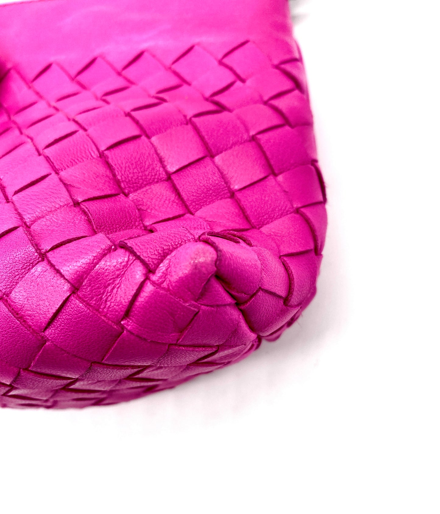 BOTTEGA VENETA Fuchsia Leather Mini Shoulder Handbag