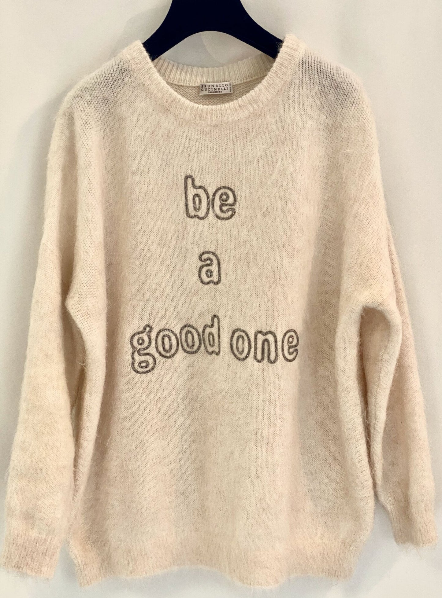 Brunello Cucinelli "be a good one" Alpaca Mohair Sweater | Size S