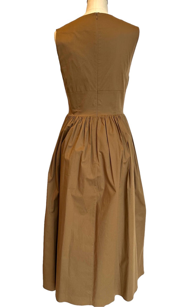 TOVE Gathered Sleeveless Brown Dress Size 36 Dress