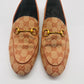 GUCCI Brown/Camel Canvas Logo Loafers 38