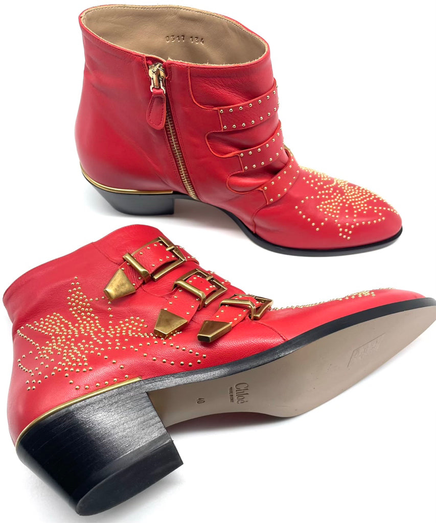 CHLOE SUSANNA Ankle Studded Boot | SZ 40