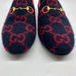 Gucci Wool Navy With Red GG Logo Wth Horse bit Loafer