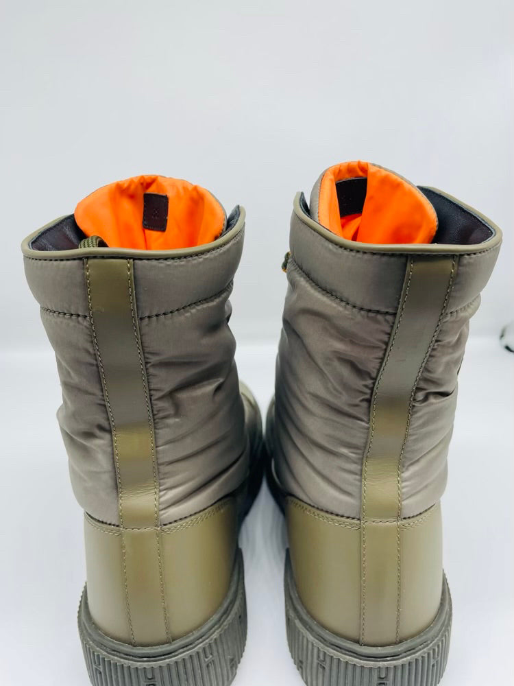 Hermes Green Fresh Calfskin and Parachute Fabric Water Repellent Boot
