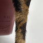 Christian Louboutin Black Mesh And Pony Hair Leopard Print Wth Spikes Kitten Heel Pump