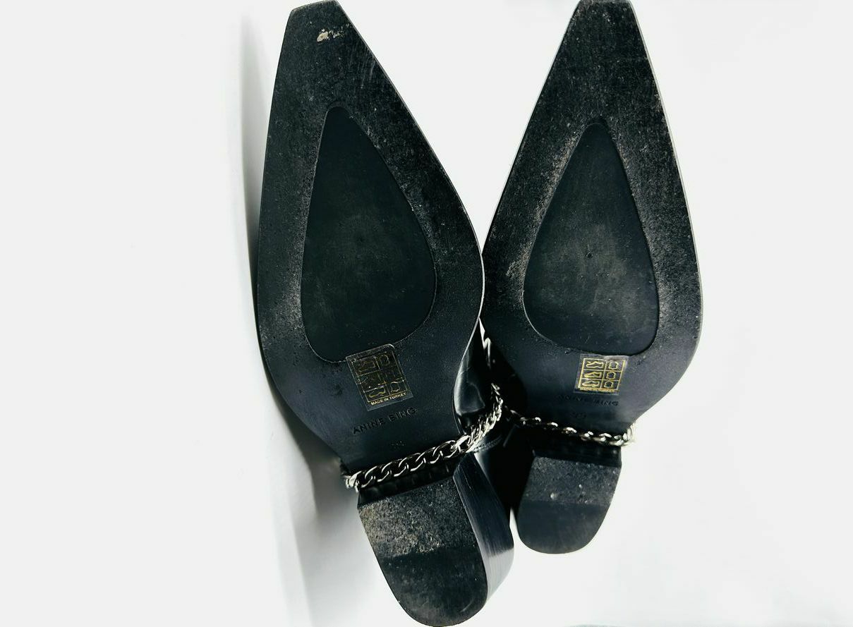 ANNIE BING Black Silver Ankle Boots| SZ 38