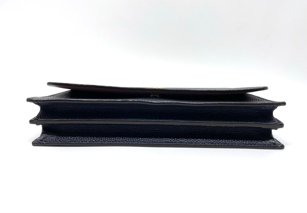 Bally Crossbody Navy Blue Wallet
