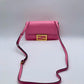 FENDI  Pink Leather Dou Baguette Crossbody Bag