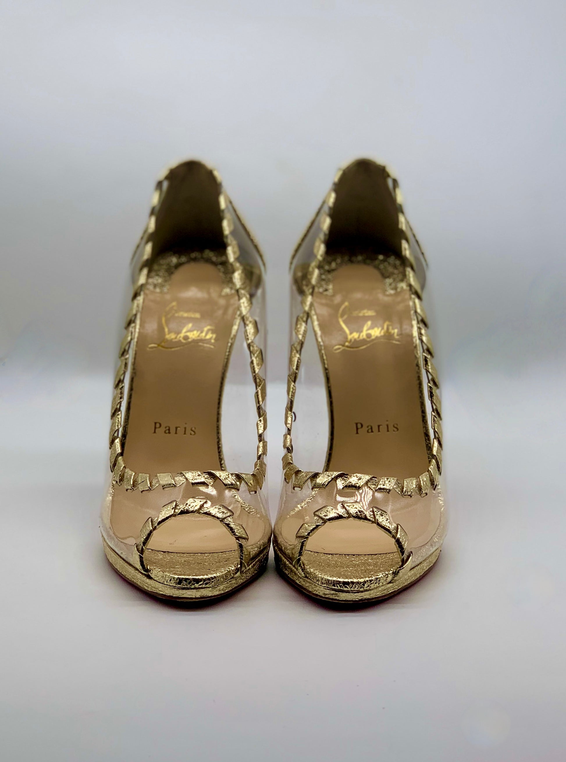 Shoes, Christian Louboutin Size 36 Pvc Gold Stilettos