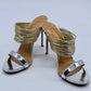 AQUAZZURA Silver & Gold Leather Sandal | Size 38