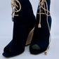 DIOR Black Brooklyn Ankle Lace Bootie | Size 37 1/2