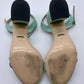 GUCCI Marmot Mint Leather Block Heel Sandal | Size 9