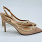VALENTINO Nude Mesh Rocketed Slingback Pump | Size 38 1/2