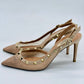 VALENTINO Nude Mesh Rocketed Slingback Pump | Size 38 1/2