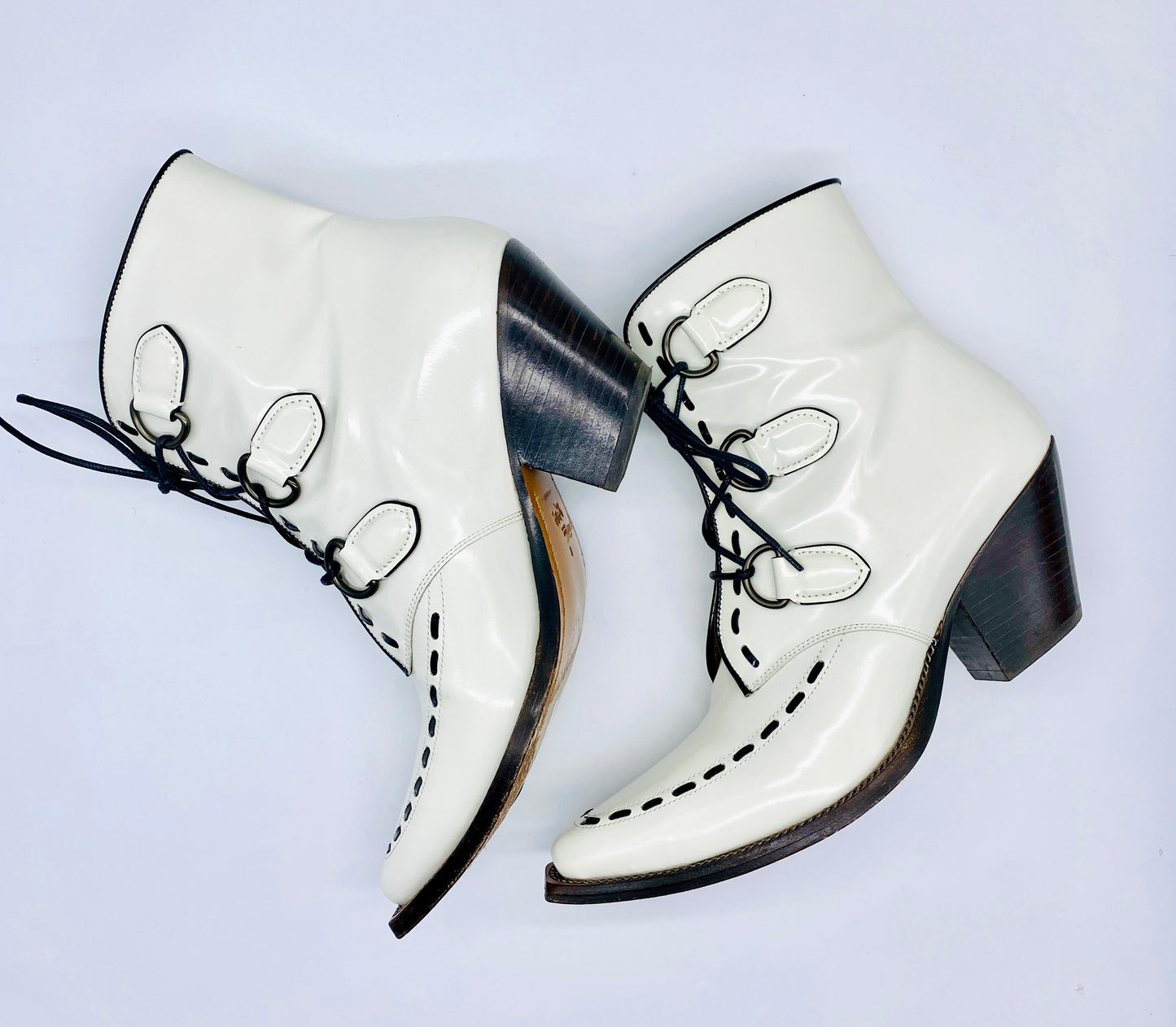 COACH White 1941 Lace Up Boots | Size 9
