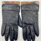 BURBERRY Leather Nova Check Trim Black Gloves