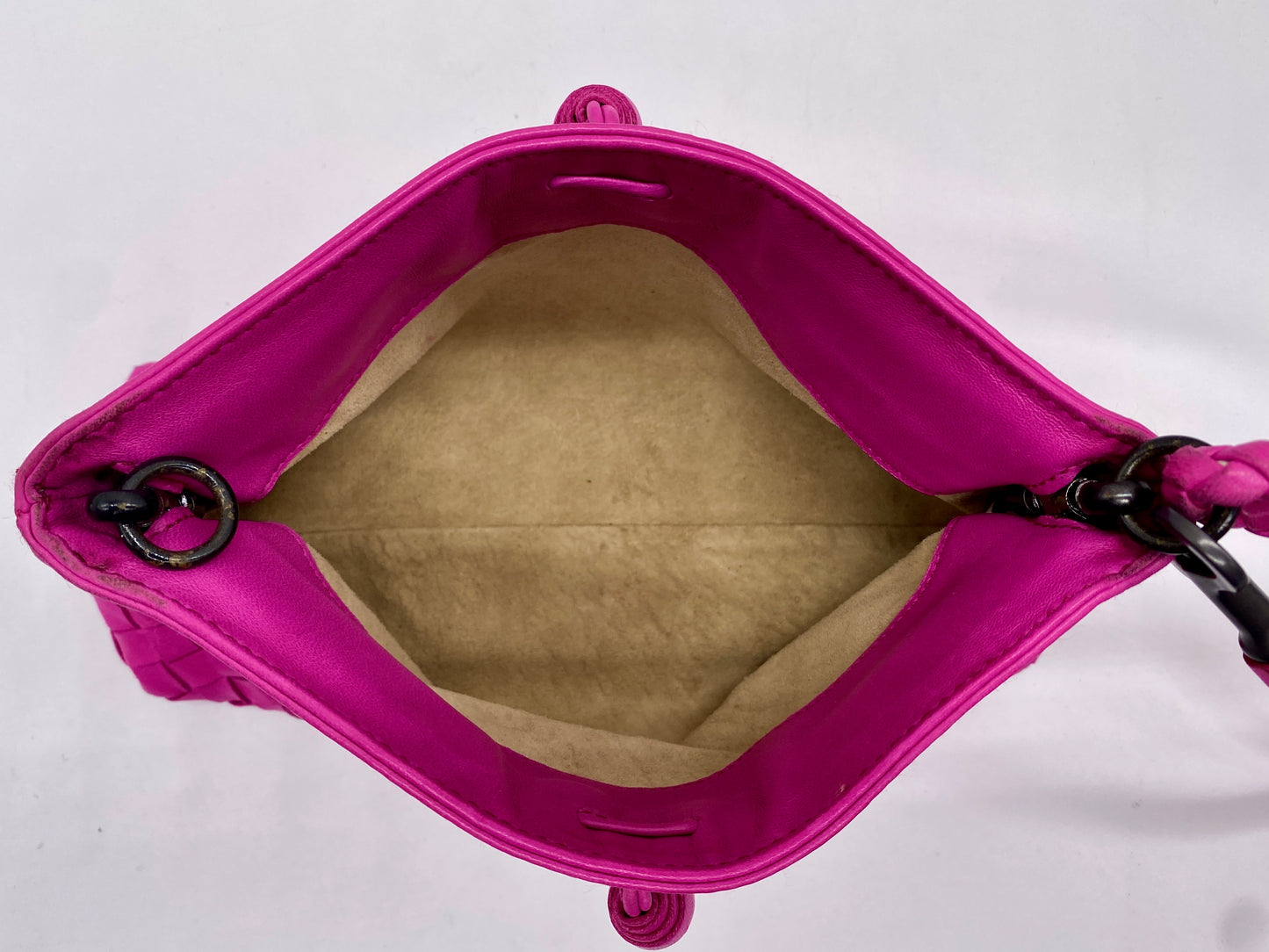 BOTTEGA VENETA Fuchsia Leather Mini Shoulder Handbag
