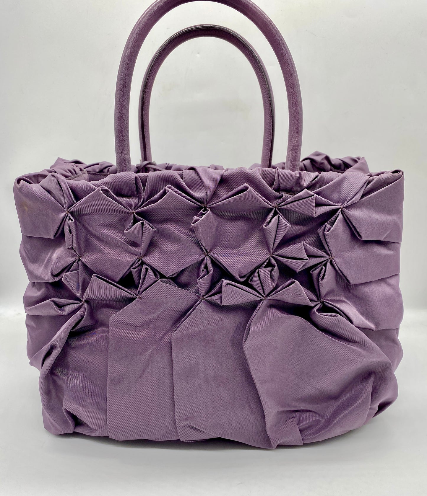 PRADA Purple Origami Pleated Nylon Tote